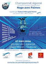 Affiche Championnat régionale Nage avec Palmes à Toulouse le 17 mars 2024